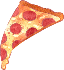 Stylized Watercolor Pizza